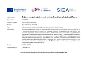 info zníženie energetickej náročnosti budovy obecného úradu